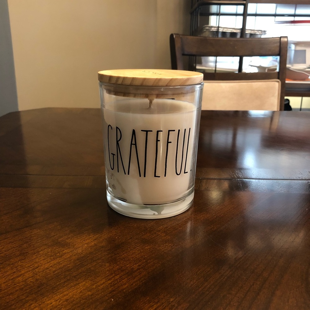 Rae Dunn grateful pumpkin spice candle